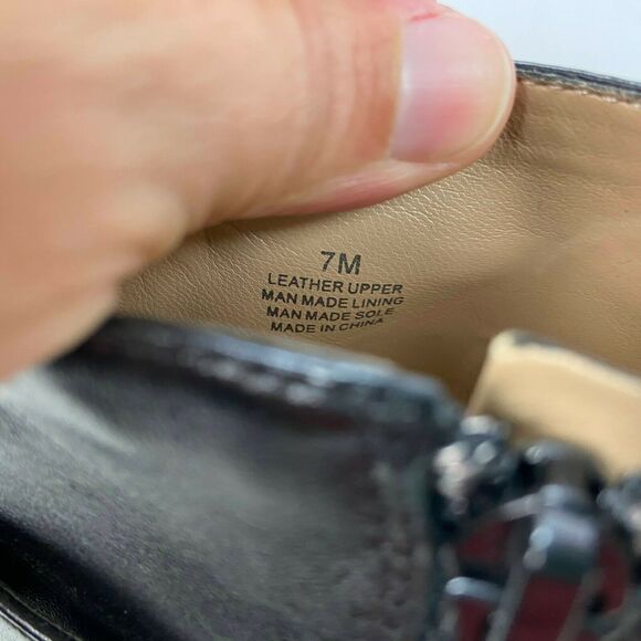 Antonio Melani 7 M Womens Black Leather Double Buckle Peep Toe Ankle Booties - Picture 8 of 10